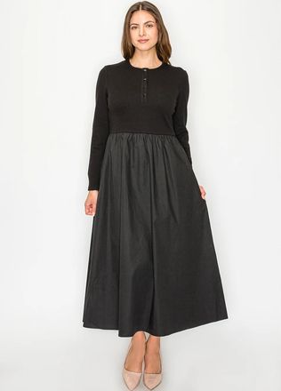YAL New York Everyday Black Henley Dress