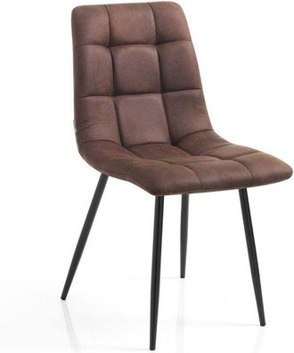 Oresteluchetta Set De 4 Sillas Tapizadas En Tela De Terciopelo Vintage Amelie Old - Marr&oacute;n