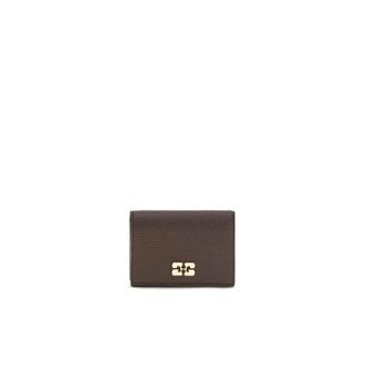 Ganni Tarjetero Bou con Solapa - Accessories - Mujer - Marr&oacute;n - ONE SIZE