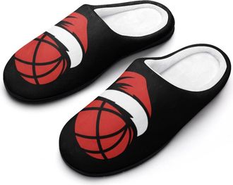 Generic Basketball Christmas Mens House Slippers Memory Foam Washable Cotton Slip on Home Shoes