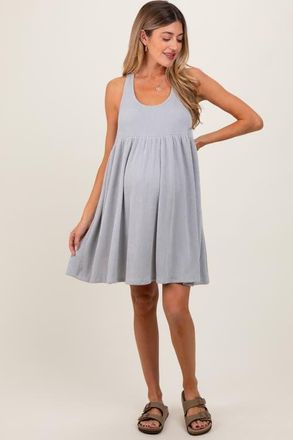 Pinkblush Ribbed Sleeveless Open Back Midi Dress in Heather Grey at Nordstrom, Size Medium