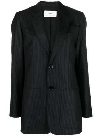 Ami Blazer gessato - Nero