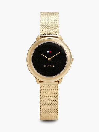 Tommy Hilfiger Reloj de acero inoxidable chapado en oro