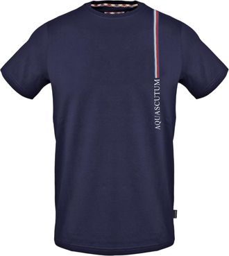 Aquascutum Heren T-shirt met streepjes (Marine)