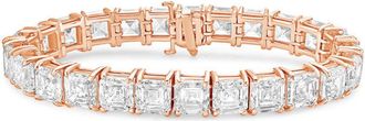 Diana M. Jewels 14kt Rose Gold 35cts Lab Grown Asscher cut Diamond Bracelet