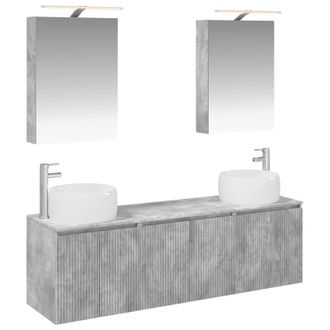vidaXL Juego De Muebles De Ba&ntilde;o 5 Pcs Gris Hormig&oacute;n Vidaxl