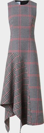 Akris Houndstooth Wool Fresco Midi Dress