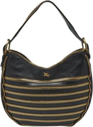 Burberry Pre-owned Shoulder Bags, female, Black, Size: ONE SIZE Pre-owned Leather Shoulder Bag
