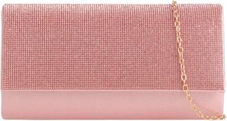Girly HandBags Diamante Evening Clutch Bag Small Pink