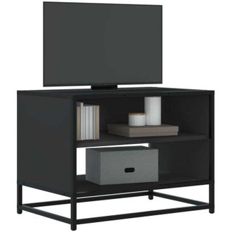 vidaXL Vidaxl - Mueble De Tv Madera De Ingenier&iacute;a Y Metal Negro 61x40x46 Cm