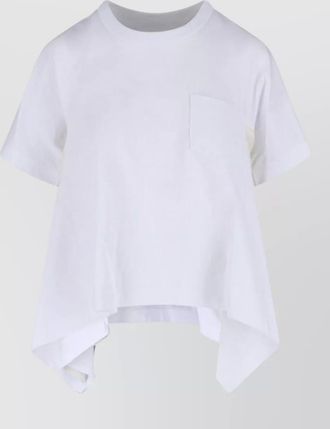 sacai denim panelled cotton t-shirt