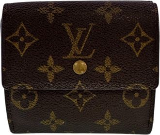 Louis Vuitton Brown Leather Wallet (Tri-Fold) (Pre-Owned)
