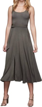 Good American Belted Swing Tank Dress In Sage