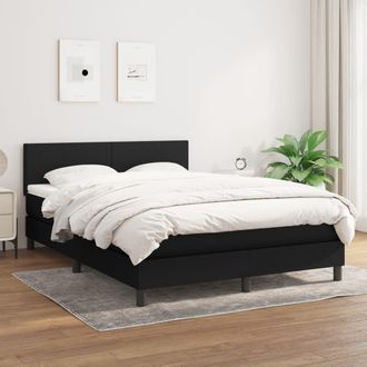 vidaXL Vidaxl - Cama Box Spring Con Colch&oacute;n Tela Negro 140x200 Cm