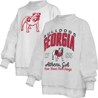 Pressbox Womens Pressbox Heather Gray Georgia Bulldogs Reversible Sweatshirt at Nordstrom, Size Medium