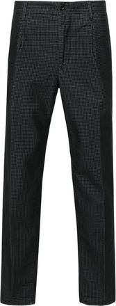 Incotex herringbone-pattern tapered trousers - men - Cotton/Cotton/Elastane - 34 - Grey