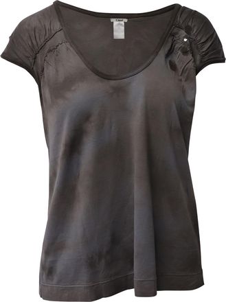 Chlo&eacute; Chloe tie-dye T-shirt met bloemenversiering in grijs katoen