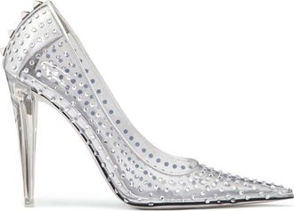 Valentino Garavani crystal-embellished transparent pumps - women - Calf Leather/Lambskin/PVC/Sheepskin/Goat Skin/Lamb Skin - 35 - White