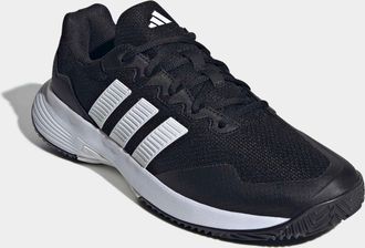 adidas Tennisschuh ADIDAS PERFORMANCE GAMECOURT 2 TENNIS SHOES, Herren, Gr. 42,5, core schwarz, ftwr wei&szlig;, silber metallic, Synthetik, Textil, Schuhe Tenniss
