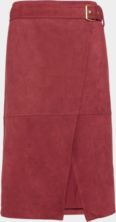 Elie Tahari The Danica Faux Suede Midi Skirt