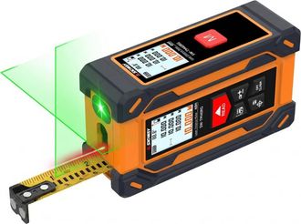 OEM Tel&eacute;metro L&aacute;ser 40 M, Pantalla A Color Doble Cara, Nivel L&aacute;ser Verde, Cinta M&eacute;trica Acero, Usb-c (multimodo)