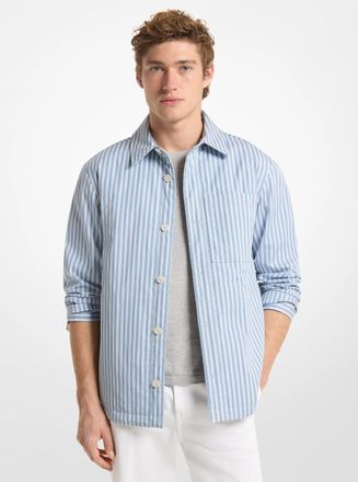 Michael Kors Striped Cotton Poplin Shirt Jacket