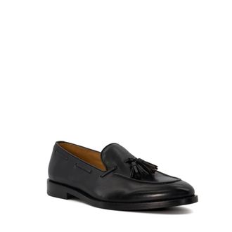 Dune London Mens SANDDERS Tassel-Trimmed Loafers - Black Leather (archived) - Size UK 10