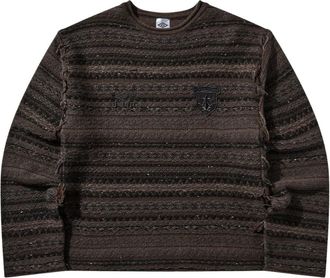 Umbro Fair Isle Crest Crew - Heren - Outdoor shirts - Bruin - S - Wol - Fitness