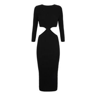 Elisabetta Franchi Midi Dresses, female, Black, S, Midi Dress