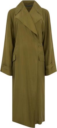 Alberta Ferretti Klassieke lange trenchcoat - Dames - Mantel - Groen - XL - Jassen