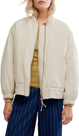 Free People Jax Bomber Jacket in Almond Flour at Nordstrom Rack, Size Small