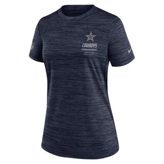 Nike Dallas Cowboys Sideline Velocity Nike Womens Dri-FIT NFL T-Shirt in Blue | 03EY41S7RD-7VD