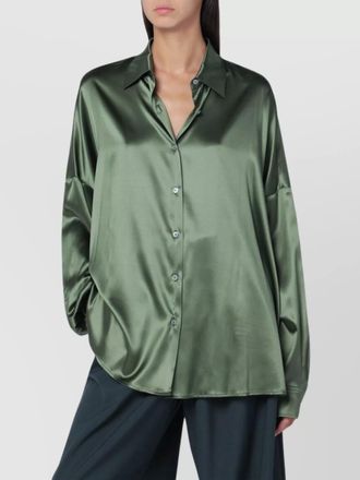 Dries Van Noten oversized satin shirt long sleeves