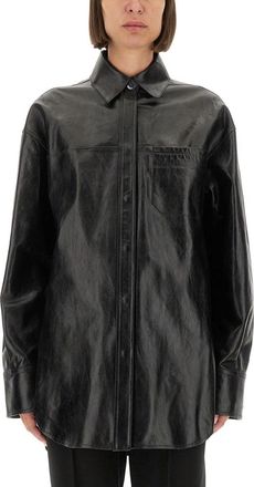 Sportmax Borel Glossy Lambskin Leather Shirt