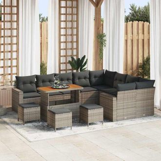 vidaXL Vidaxl - Conjunto De Sof&aacute; De Jard&iacute;n 13 Pcs Gris 110 X 55 X 71 Cm