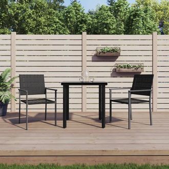 vidaXL Juego De Comedor Para Jard&iacute;n 3 Piezas Rat&aacute;n Sint&eacute;tico Y Acero Vidaxl