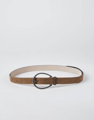 Brunello Cucinelli Womens Brown Leather Belt