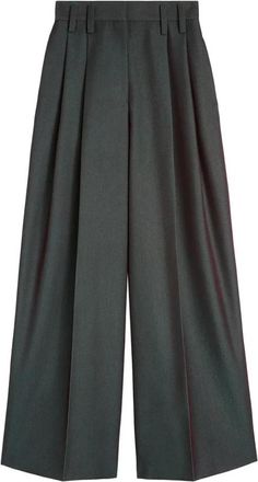 Jil Sander Groene broek met wijde pijpen - Dames - Wijde Broeken - Groen - M - Broeken