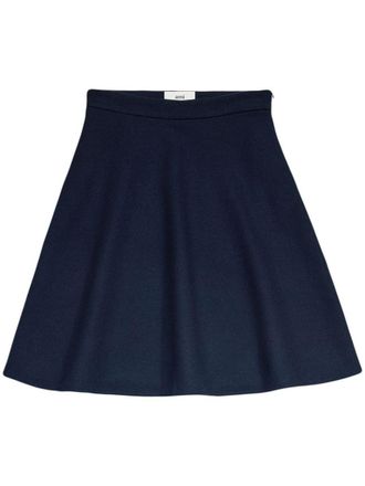 Ami Viring-Wool Blend A-Line Skirt