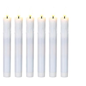 OEM Velas Parpadeantes Sin Llama, Con Mando A Distancia, Blancas, De 19 Cm, Funcionan Con Pilas, Juego De 6 Velas De Pl&aacute;stico Sin Llama Con Efecto Cera (2