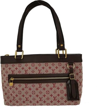 Louis Vuitton Lucille Handbag Mini Lin Red Canvas Handbag (Pre-Owned)