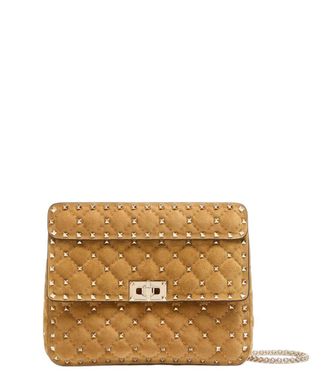 Valentino Garavani Beige Rockstud Spike Medium Shoulder Bag