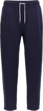 Brunello Cucinelli Cotton Blend Joggers - Heren - Sweatpants - Blauw - XL - Katoen - Broeken