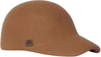 Cinzia Rocca Stijlvolle Wollen Blend Muts - Heren - Petten - Bruin - ONE Size - Wol - Accessoires