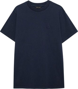 Anine Bing Lili Tee Framed Monogram - Washed Navy