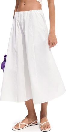 Mango Flared Cotton Midi Skirt in White at Nordstrom, Size Xx-Large