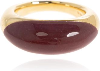 LI&Eacute; STUDIO The Beatrice Ring - Dames - Ringen - Geel - 56 MM - Leer - Accessoires