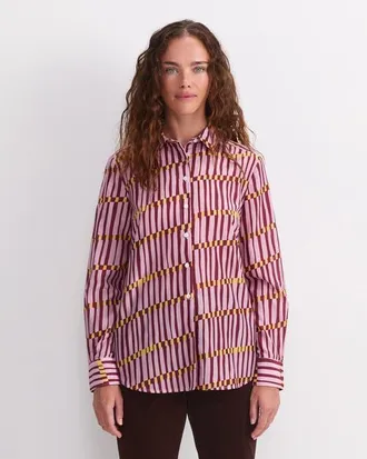 Sportscraft Rani Cotton Silk Printed Shirt in Sunset at Nordstrom, Size 10