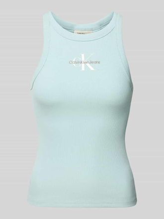 Calvin Klein Jeans Tanktop mit Label-Stitching und Rundhalsausschnitt in Mint, Gr&ouml;&szlig;e XS