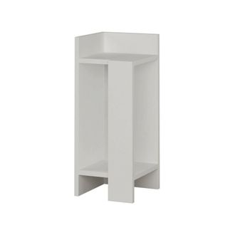 Dmora Dmora - Mesa De Noche Dgregucc, C&oacute;moda Baja, Mesilla De Noche, Estante De La Cama, 25x27h60 Cm, Blanco